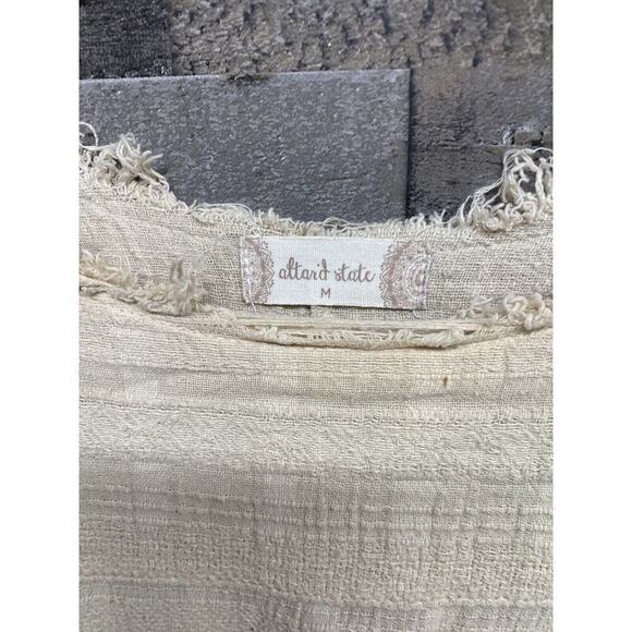 Altar’d State Medium Boho Sleeveless Dress Tan Pink Fringe‎ - Picture 2 of 5